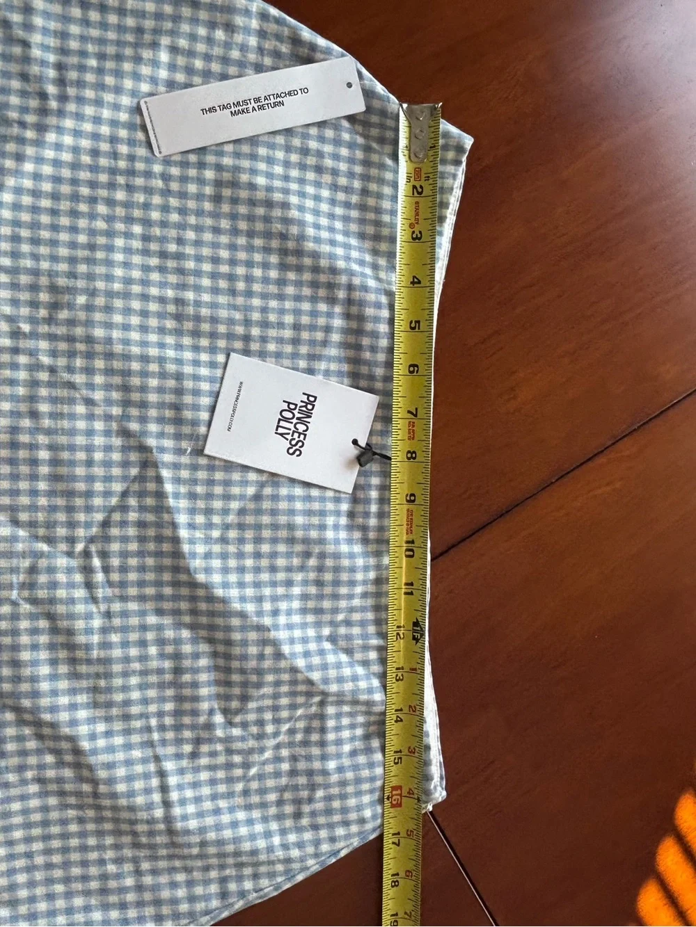 Princess Polly Blue & White Gingham Mini Skirt sz 8 NWT